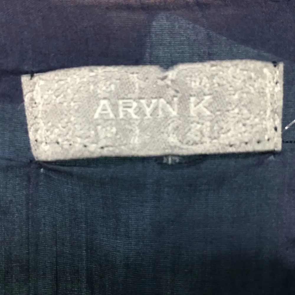 Aryn K Embroidered Button Cuff Silk Blend Top - Picture 5 of 5